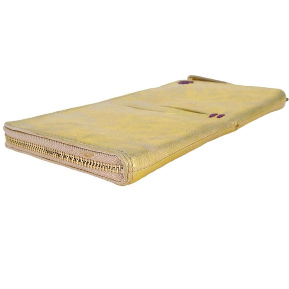 49 SQUARE MILES San Francisco Bestie Metallic Gold Italian Leather Clutch $250 - Picture 3 of 8